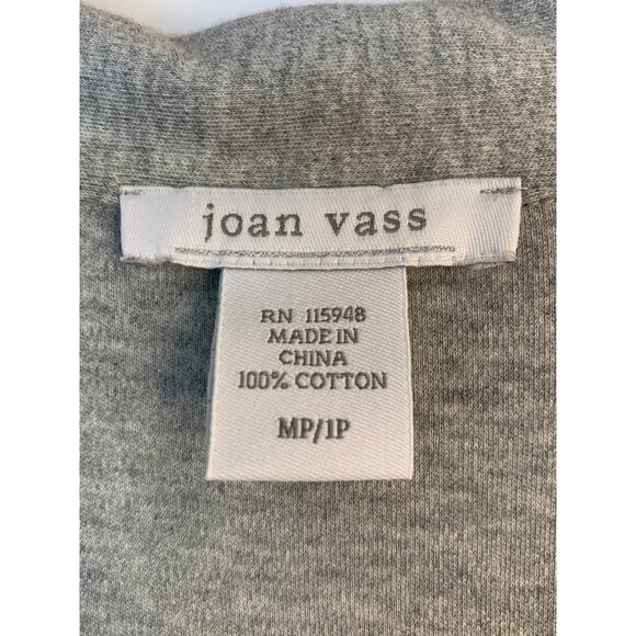 Joan Vass Gray 3/4 Sleeve Cotton Pullover Shirt Dress W/ Pockets MP 9028 EUC - Picture 3 of 7